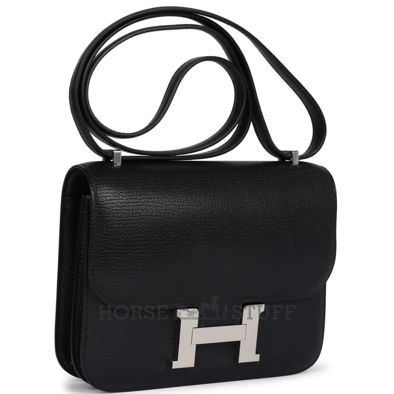 HERMÈS Constance Mini 18 Black Chèvre Chamkila PHW