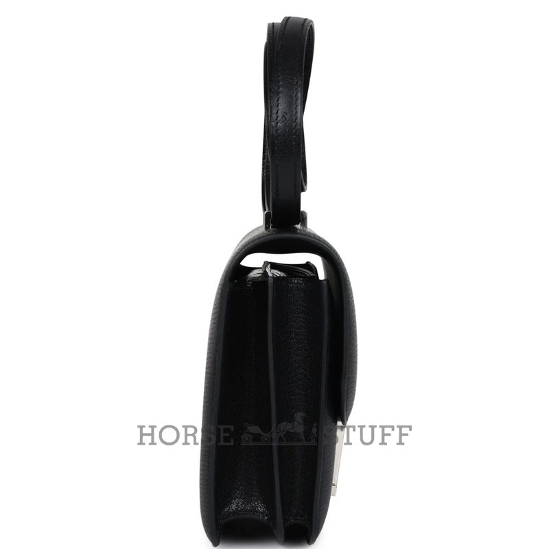 HERMÈS Constance Mini 18 Black Chèvre Chamkila PHW