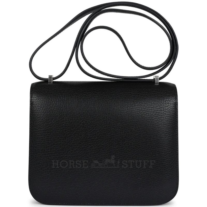 HERMÈS Constance Mini 18 Black Chèvre Chamkila PHW