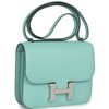 HERMÈS Constance Mini 18 Aqua Chèvre Mysore PHW