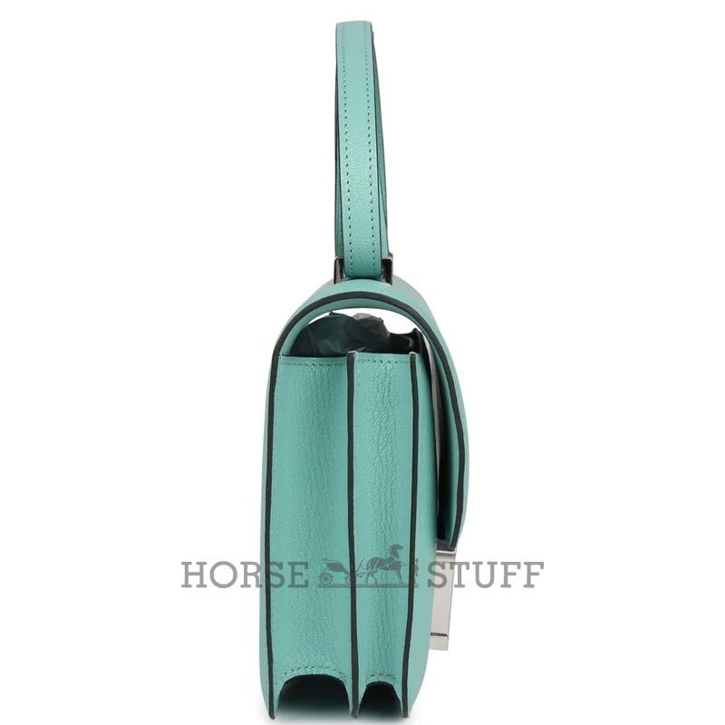 HERMÈS Constance Mini 18 Aqua Chèvre Mysore PHW