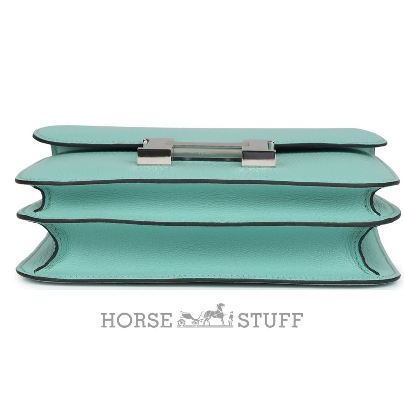 HERMÈS Constance Mini 18 Aqua Chèvre Mysore PHW