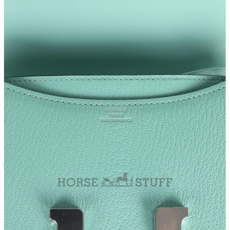 HERMÈS Constance Mini 18 Aqua Chèvre Mysore PHW