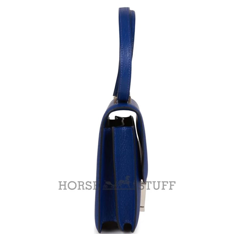 HERMÈS Constance Mini 18 Blue Electrique Chèvre Mysore PHW