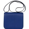 HERMÈS Constance Mini 18 Blue Electrique Chèvre Mysore PHW