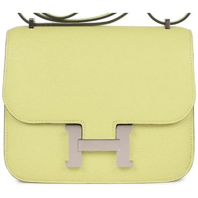 HERMÈS Constance Mini 18 Jaune Bourgeon Chèvre Mysore PHW