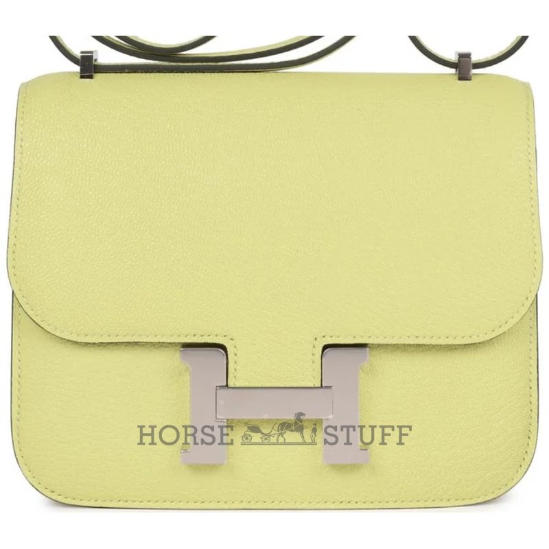 HERMÈS Constance Mini 18 Jaune Bourgeon Chèvre Mysore PHW