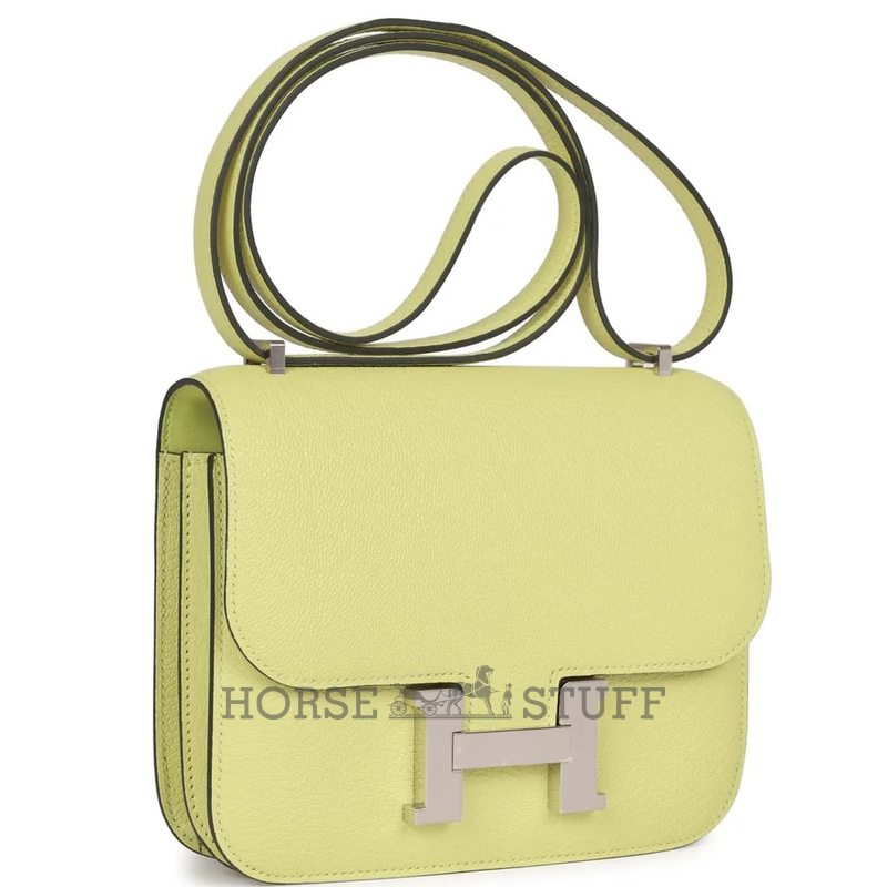 HERMÈS Constance Mini 18 Jaune Bourgeon Chèvre Mysore PHW