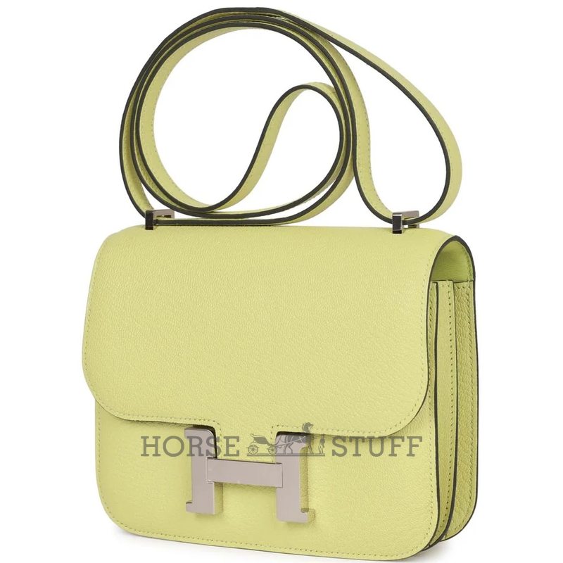 HERMÈS Constance Mini 18 Jaune Bourgeon Chèvre Mysore PHW