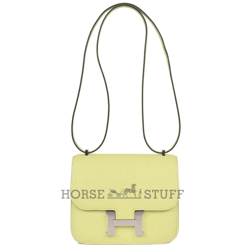HERMÈS Constance Mini 18 Jaune Bourgeon Chèvre Mysore PHW