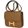 HERMÈS Constance Mini 18 Kraft Chèvre Mysore GHW