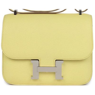 HERMÈS Constance Mini 18 Limoncello Chèvre Mysore PHW