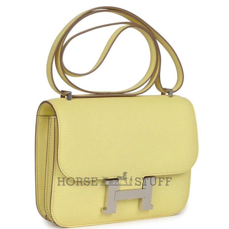 HERMÈS Constance Mini 18 Limoncello Chèvre Mysore PHW