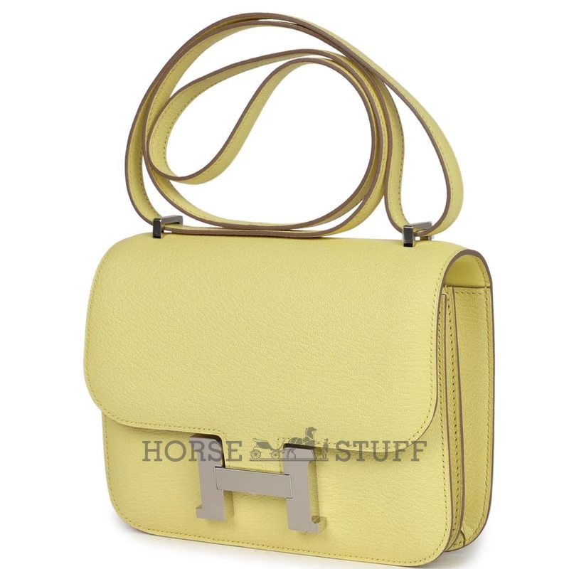 HERMÈS Constance Mini 18 Limoncello Chèvre Mysore PHW