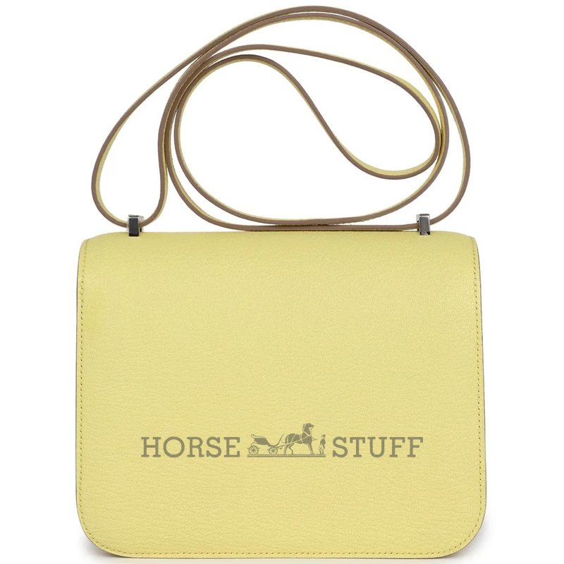 HERMÈS Constance Mini 18 Limoncello Chèvre Mysore PHW
