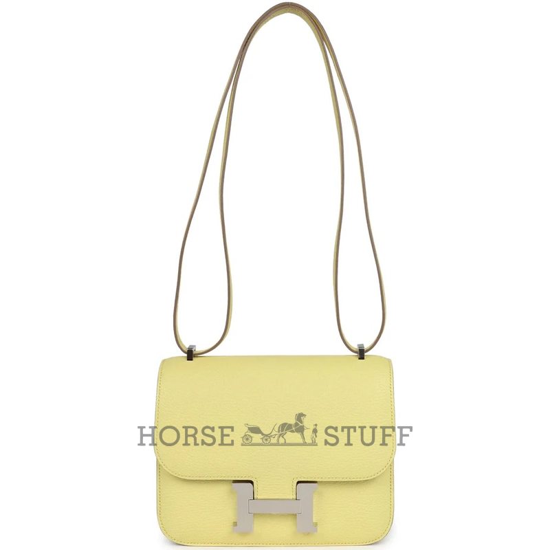 HERMÈS Constance Mini 18 Limoncello Chèvre Mysore PHW