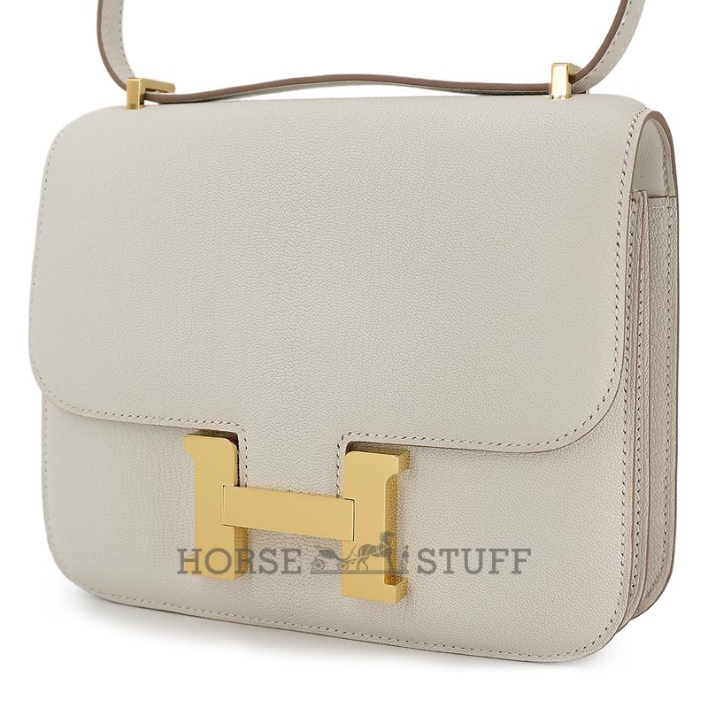 HERMÈS Constance Mini 18 Mushroom Chèvre Mysore GHW