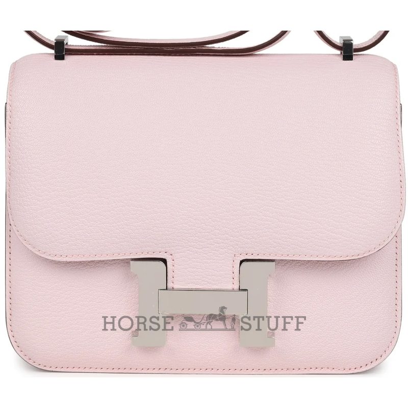 HERMÈS Constance Mini 18 Rose Darling Chèvre Mysore PHW