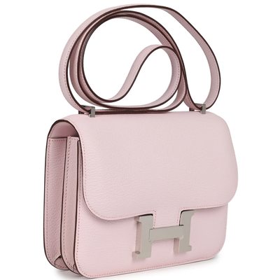 HERMÈS Constance Mini 18 Rose Darling Chèvre Mysore PHW