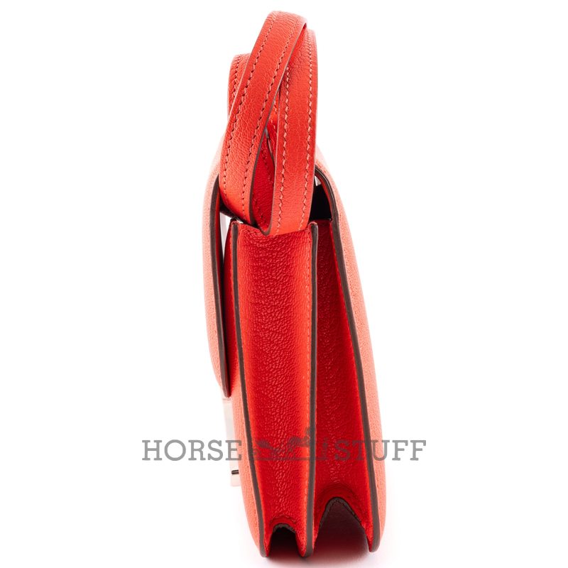 HERMÈS Constance Mini 18 Rose Texas Chèvre Mysore PHW