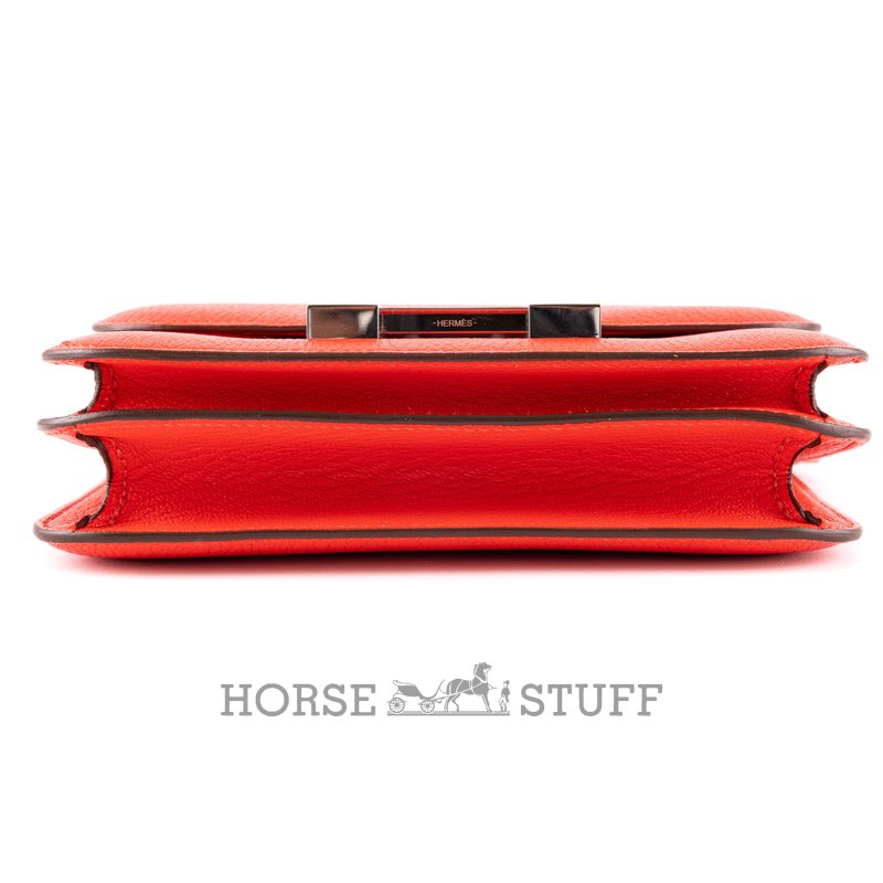 HERMÈS Constance Mini 18 Rose Texas Chèvre Mysore PHW