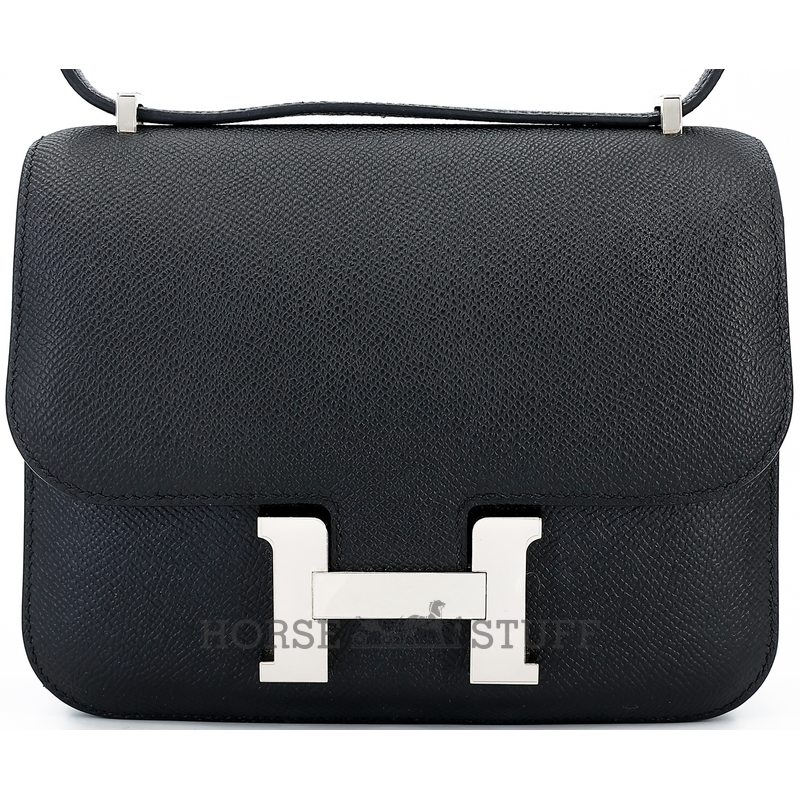 HERMÈS Constance Mini 18 Black Epsom PHW