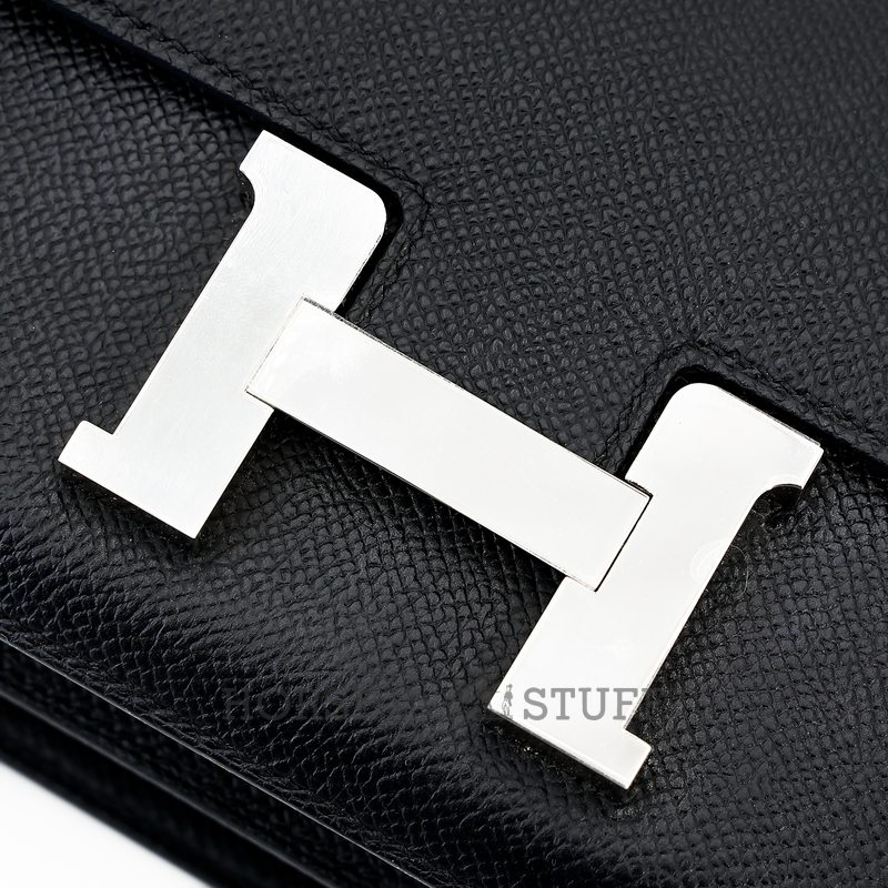 HERMÈS Constance Mini 18 Black Epsom PHW