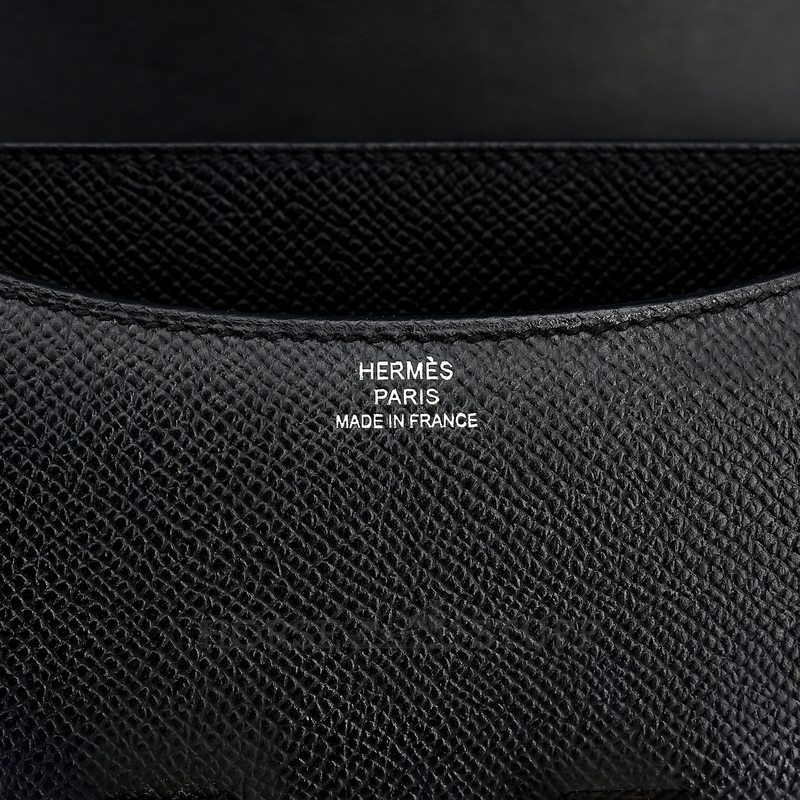 HERMÈS Constance Mini 18 Black Epsom PHW