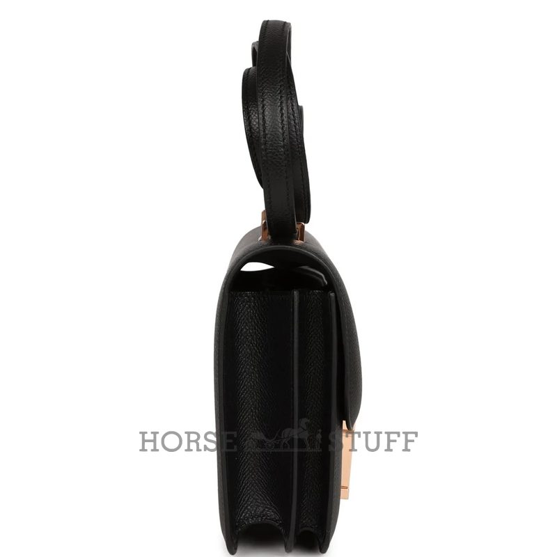 HERMÈS Constance Mini 18 Black Epsom RGHW