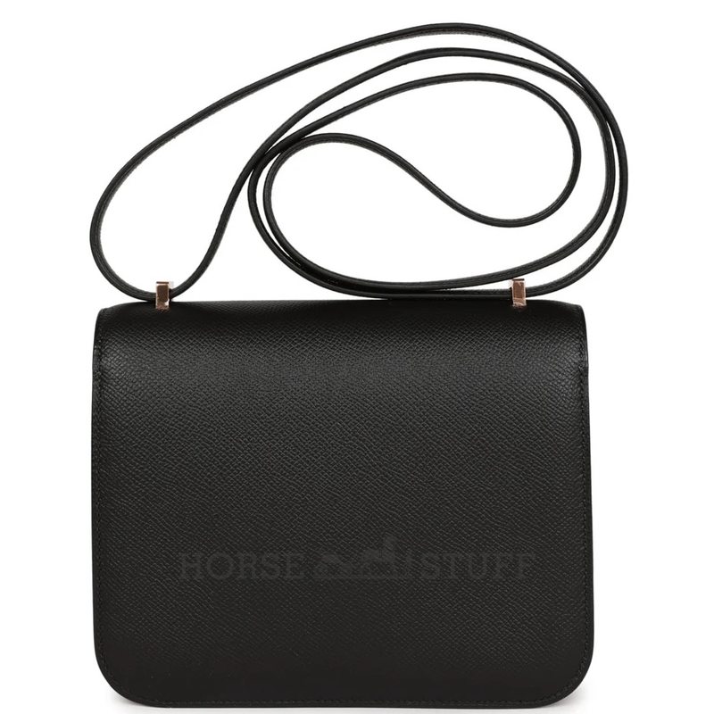 HERMÈS Constance Mini 18 Black Epsom RGHW