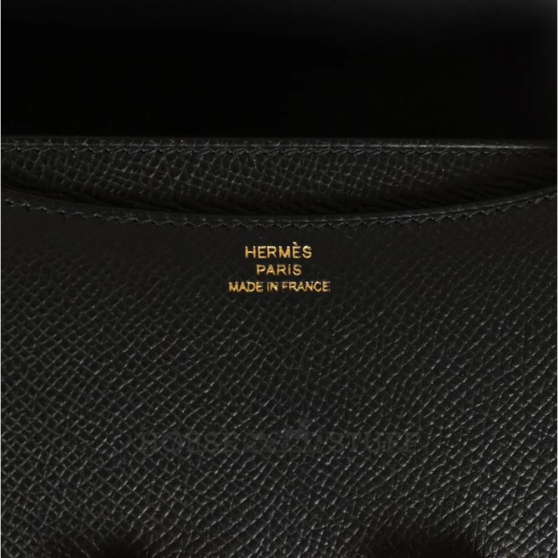 HERMÈS Constance Mini 18 Black Epsom RGHW