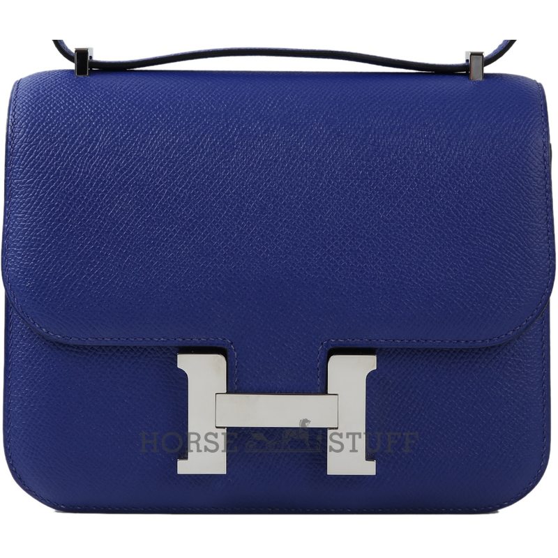 HERMÈS Constance Mini 18 Blue Electrique Epsom PHW