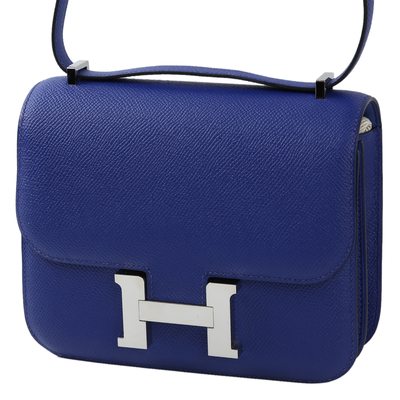 HERMÈS Constance Mini 18 Blue Electrique Epsom PHW