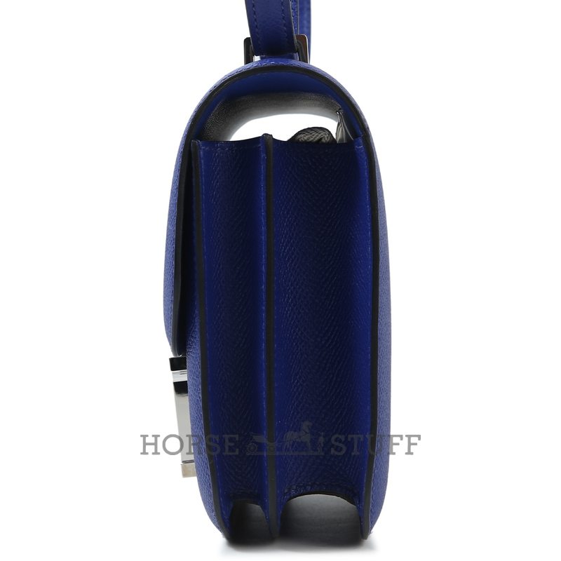 HERMÈS Constance Mini 18 Blue Electrique Epsom PHW