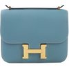 HERMÈS Constance Mini 18 Blue Jean Epsom GHW