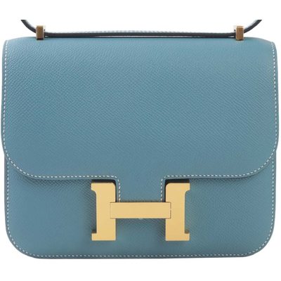 HERMÈS Constance Mini 18 Blue Jean Epsom GHW