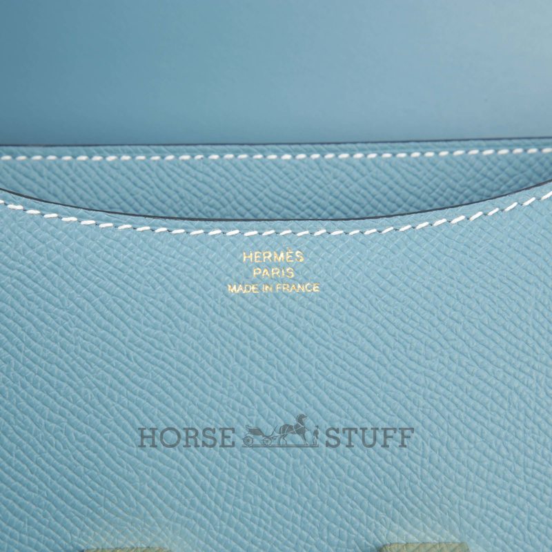 HERMÈS Constance Mini 18 Blue Jean Epsom GHW