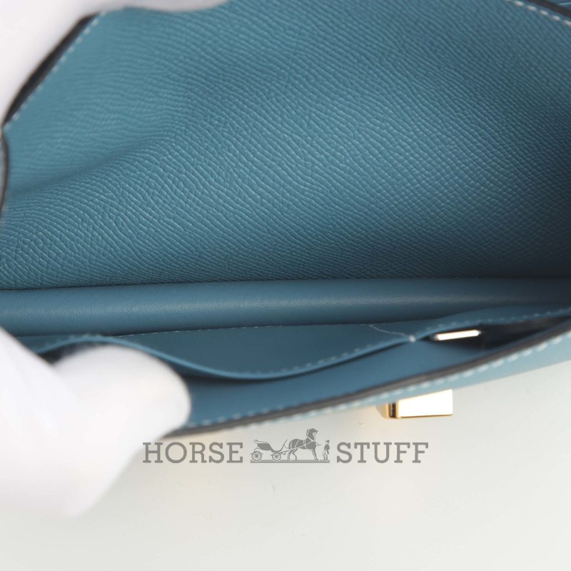 HERMÈS Constance Mini 18 Blue Jean Epsom GHW