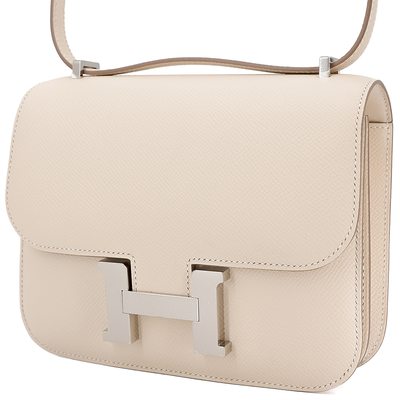 HERMÈS Constance Mini 18 Craie Epsom PHW