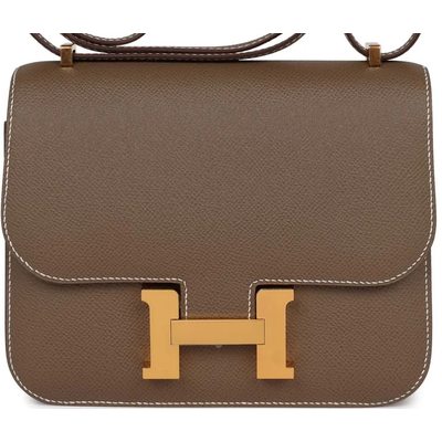 HERMÈS Constance Mini 18 Etoupe Epsom GHW