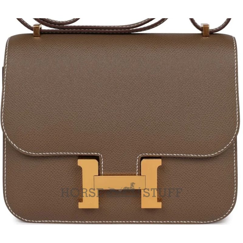 HERMÈS Constance Mini 18 Etoupe Epsom GHW