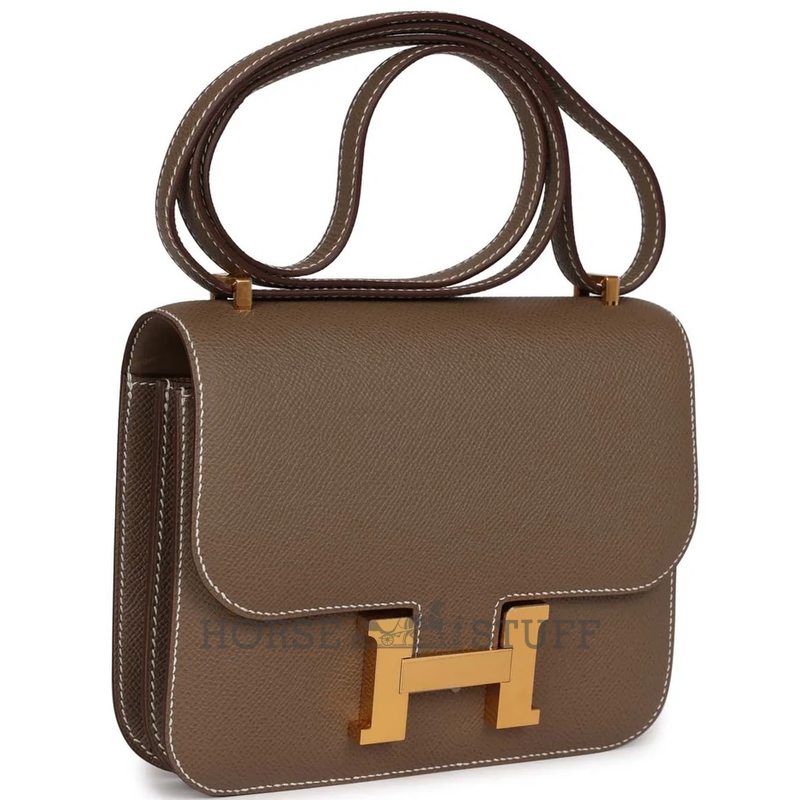 HERMÈS Constance Mini 18 Etoupe Epsom GHW