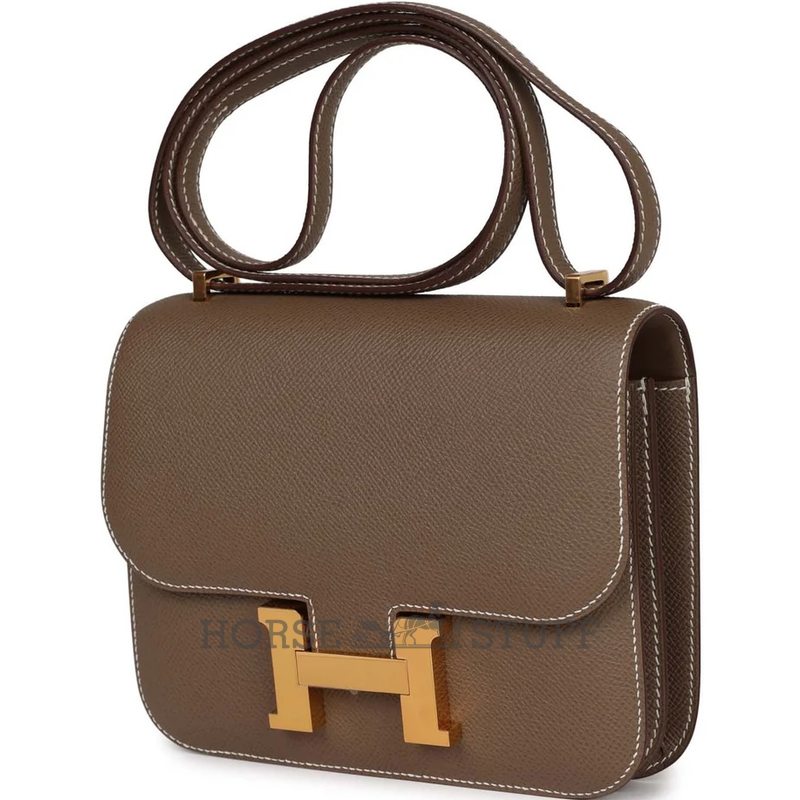 HERMÈS Constance Mini 18 Etoupe Epsom GHW