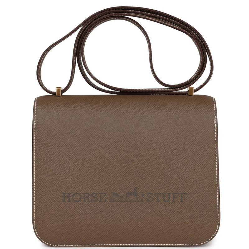 HERMÈS Constance Mini 18 Etoupe Epsom GHW