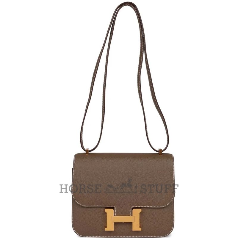 HERMÈS Constance Mini 18 Etoupe Epsom GHW