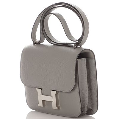 Hermès Constance 18 Gris Mouette Epsom PHW