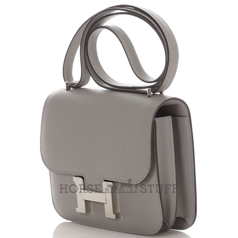 Hermès Constance 18 Gris Mouette Epsom PHW