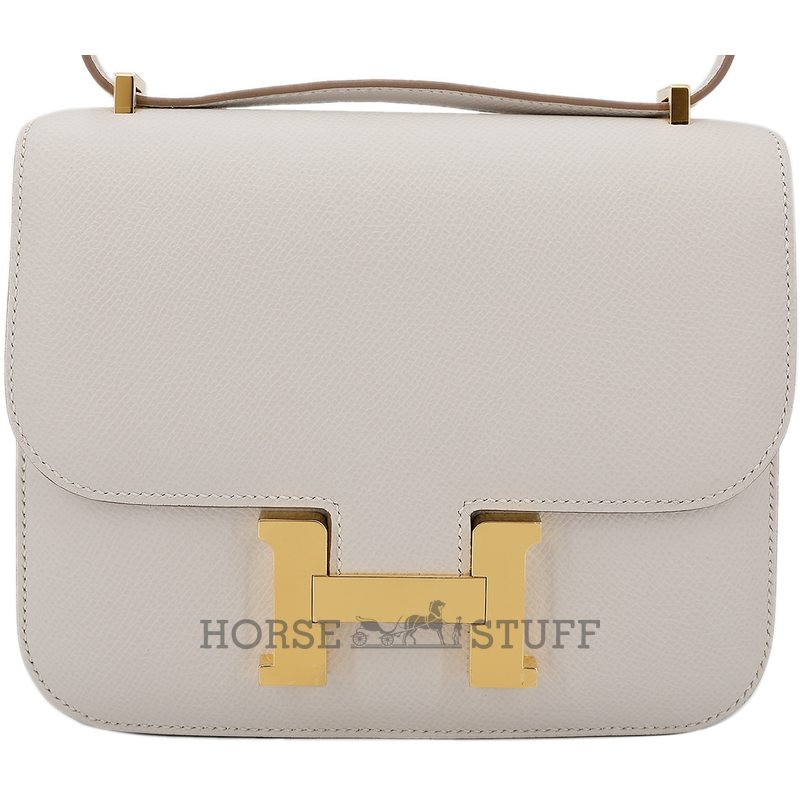 HERMÈS Constance Mini 18 Gris Pale Epsom GHW