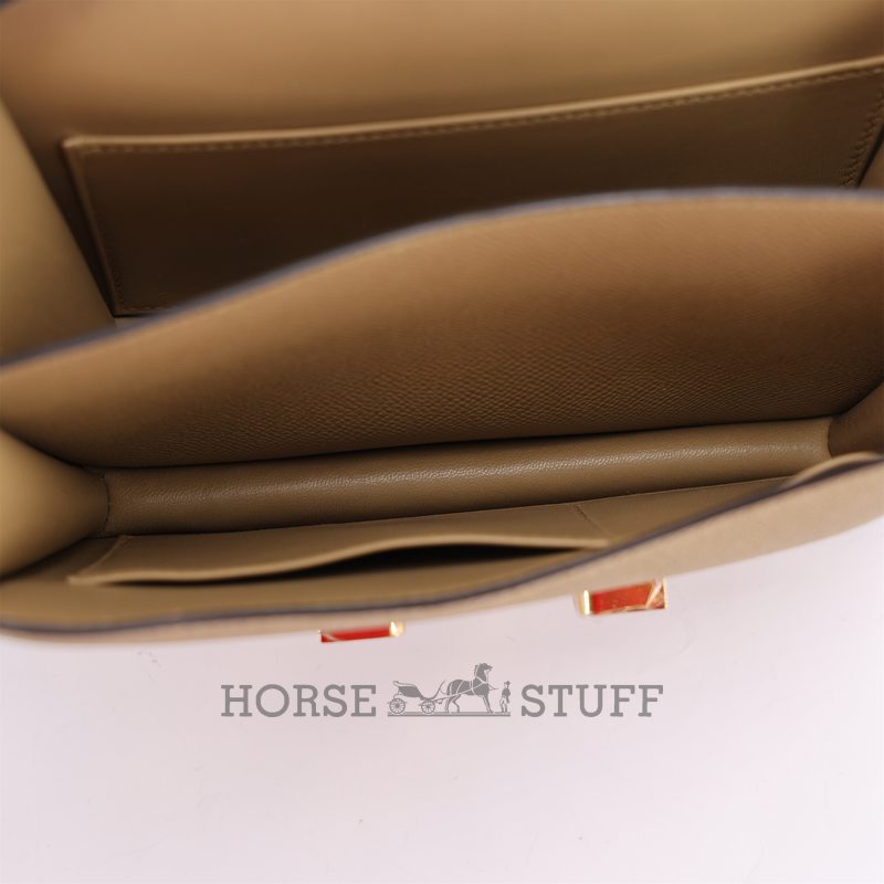HERMÈS Constance Mini 18 Poussiere Epsom GHW