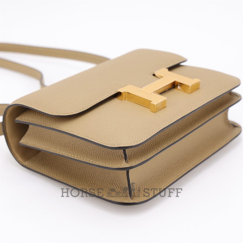 HERMÈS Constance Mini 18 Poussiere Epsom GHW